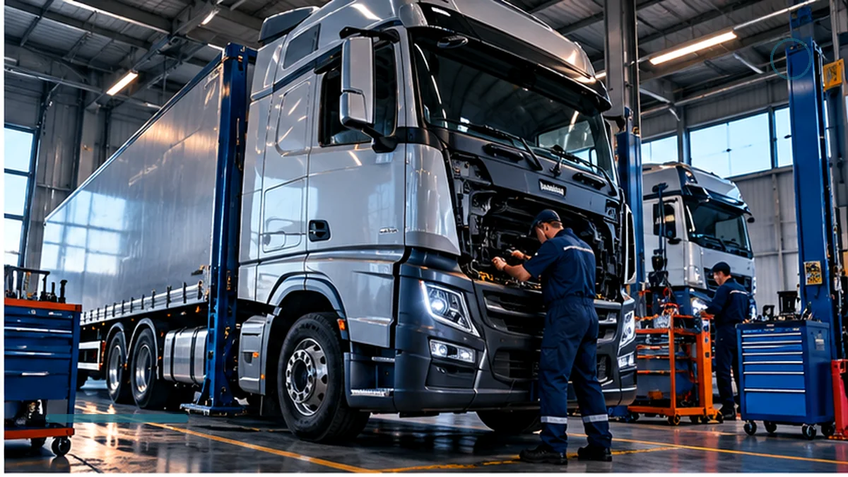 Camion lourd en atelier pour planifier ses coûts et tarifs
