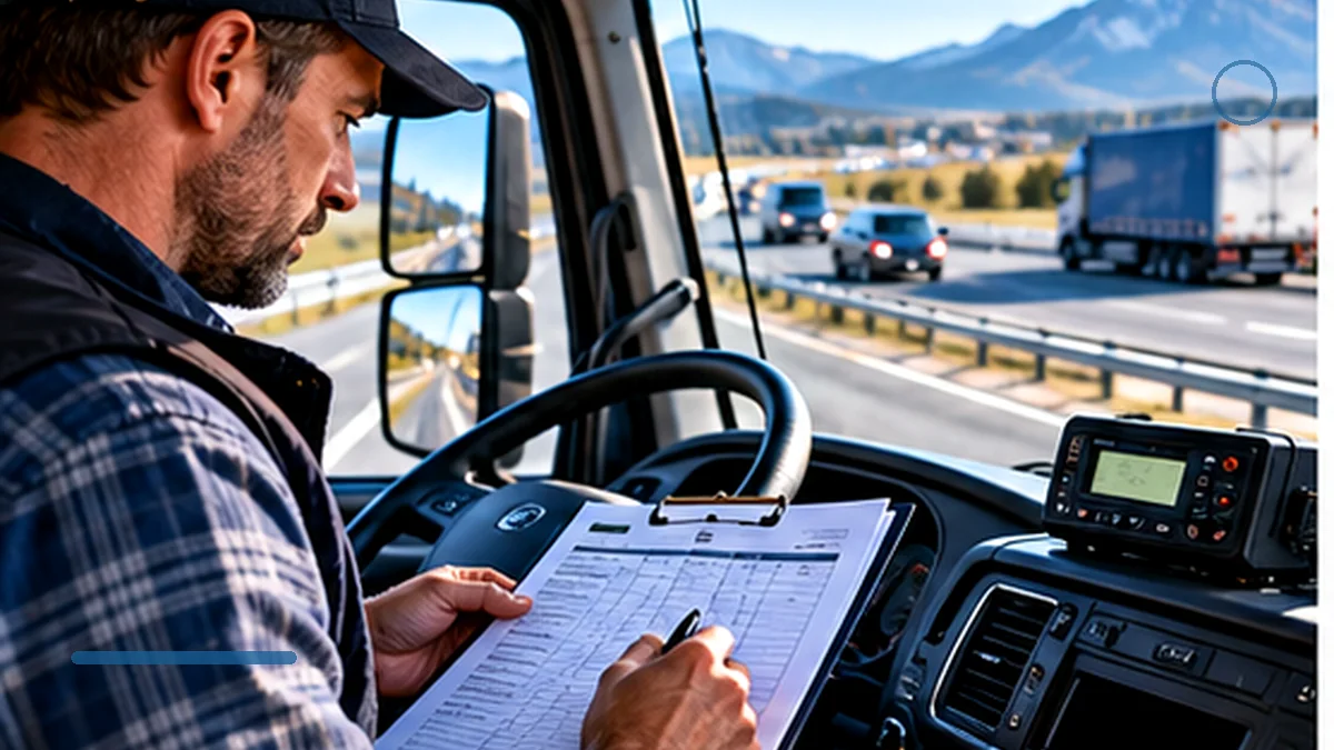 Camion de transport et gestion des heures de conduite